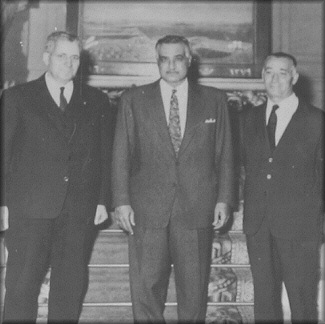 Tahar Kedous avec Gamal Abdel Nasser et Azeddine Cherif