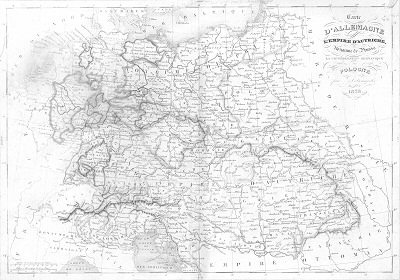 version grand format de la carte de l'Allemagne et de l'Autriche