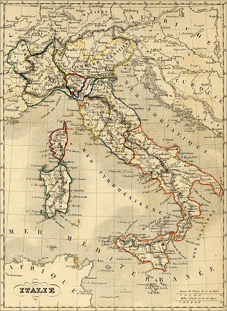 version grand format de la carte de l'Italie