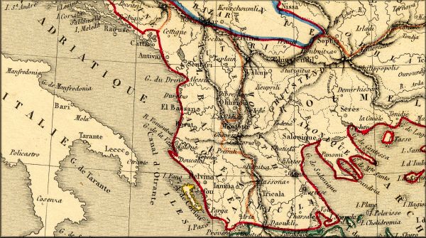 Albanie / Albania - carte geographique ancienne