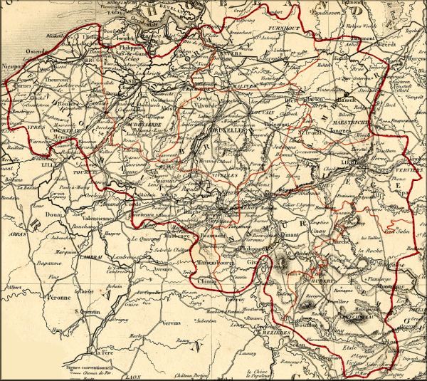 Belgique / Belgium / Belgie - carte geographique ancienne (atlas de 1843)