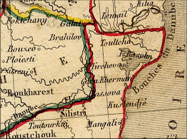 Dobroudja - Dobrogea - Dobrudja - Dobrutsha / Roumanie - carte geographique ancienne (atlas d'Alexandre Vuillemin - Paris 1843)