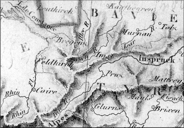 Furstentum Liechtenstein / Principaute du Liechtenstein (Vaduz) - carte geographique ancienne