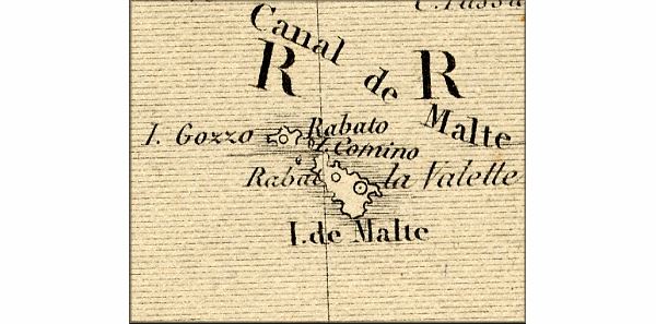 Malte / Malta - carte geographique ancienne de 1843