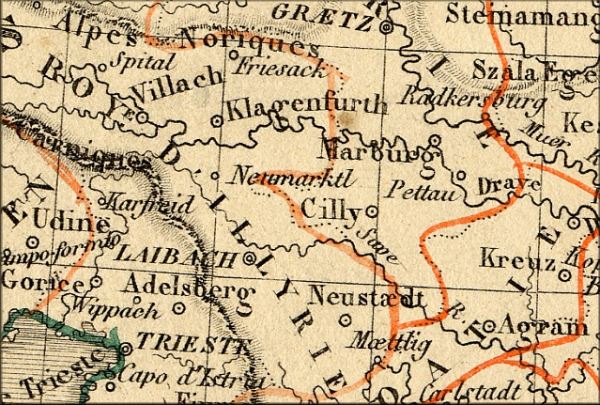 Slovenie / Slovenija / Slovenia - carte geographique ancienne francaise d'Alexandre Vuillemin