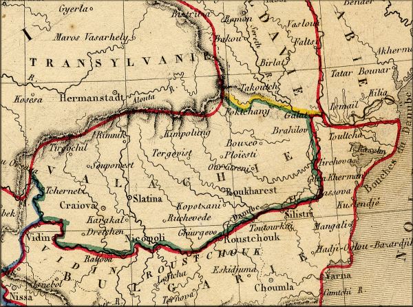 Principaute de Valachie / Roumanie - carte geographique ancienne (atlas d'Alexandre Vuillemin - Paris 1843)