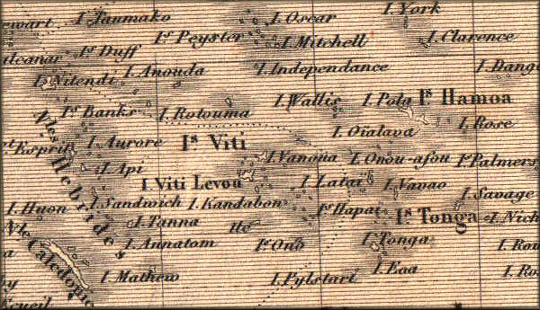 Wallis et Futuna - Océanie - Océan pacifique - carte geographique ancienne de 1843