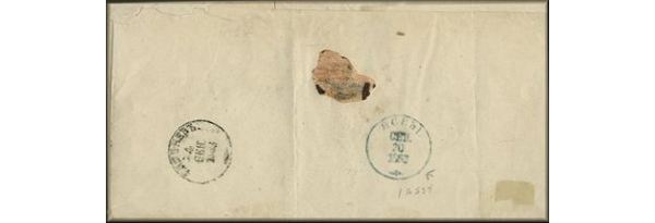 lettre ancienne (avec 2 cachets sans timbre poste) de Kichinev / Kischinev / Kischenew / Kichinew / Chisinau (Bessarabie / Moldavie) --> Jassy / Yassy / Iasi (Moldavie / Roumanie) du 4 septembre 1863