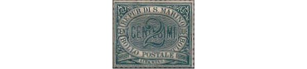 Republique de Saint Marin / San Marino : timbre de 2 Centesimi de 1877