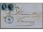 Belgique / Belgium / Belgie - philatelie - histoire postale - marcophilie - l'histoire par la lettre ancienne et le timbre - l'Europe de la Poste vers 1860