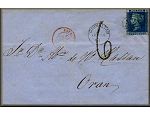 lettre ancienne de 1861 de Gibraltar pour Oran (Algerie alors francaise)