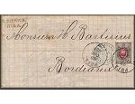 lettre ancienne (avec 1 timbre et 3 cachets) : Riga (Lettonie / Latvia) --> Bordeaux (Gironde - France) du 20 juin 1878 (calendrier julien)