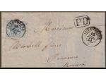 Luxembourg / Luxemburg / Letzebuerg - philatelie - histoire postale - marcophilie - l'histoire par la lettre ancienne et le timbre - l'Europe de la Poste vers 1860
