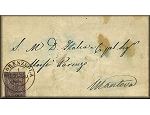 lettre ancienne (avec 1 timbre et 1 cachet) : Fiorenzuola d'Arda (Emilie Romagne - Italie) --> Mantova / Mantoue (Lombardie - Italie) - 1er juillet 1853
