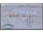 lettre ancienne (sans timbre poste mais avec cachets postaux) de  Taganrock / Taganrog (Russie) --> Genova / Genes (Piemont Sardaigne - Italie) du 15 fvrier 1859