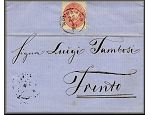 lettre ancienne (avec 1 timbre et 1 cachet) de Rovereto / Roveredo (Trentin Haut Adige - Italie) --> Trento / Trente (Trentin Haut Adige - Italie) - 27 avril 1864